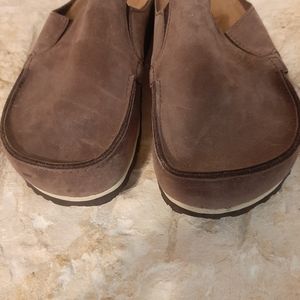 Birkis suede clogs